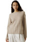 ფოტო #1 პროდუქტის Women's Semi-Sheer Cable-knit Sweater