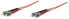 Фото #1 товара Intellinet Fiber Optic Patch Cable - OM1 - ST/ST - 1m - Orange - Duplex - Multimode - 62.5/125 µm - LSZH - Fibre - Lifetime Warranty - Polybag - 1 m - OM1 - ST - ST