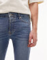 Фото #10 товара Topman stretch skinny jeans in mid wash blue