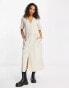 Monki front pocket midi shirt dress