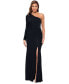 ფოტო #1 პროდუქტის Women's Embellished One-Shoulder Jersey Gown