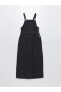Фото #1 товара Kare Yaka Düz Askılı Kadın Jean Salopet Elbise