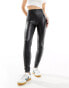 Vila leather look leggings in black