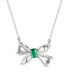 ფოტო #3 პროდუქტის Imitation Pearl and Cubic Zirconia Bow Pendant Necklace