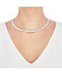 Фото #2 товара Macy's polished & Textured Reversible 17" Statement Necklace in Sterling Silver