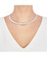 ფოტო #2 პროდუქტის Polished & Textured Reversible 17" Statement Necklace in Sterling Silver