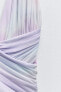 Фото #7 товара Платье из полупрозрачной ткани с драпировкой и принтом ZARA