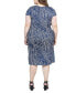 ფოტო #2 პროდუქტის Plus Size Knee Length Short Sleeve Wrap Dress