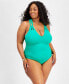 Фото #1 товара Plus Size Color Code Strappy One-Piece Swimsuit