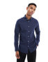 Фото #2 товара ASOS DESIGN slim shirt with button down collar in navy polka dot