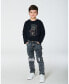 ფოტო #2 პროდუქტის Toddler Boys Long Sleeve T-Shirt With Print Black - Toddler|Child