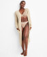 ფოტო #1 პროდუქტის Women's Long Sweater Knit Layering Robe, Created for Macy's