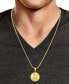 ფოტო #2 პროდუქტის Men's Coin 24" Pendant Necklace in 14k Gold-Plated Sterling Silver