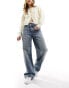 ASOS DESIGN cross front dad jean in tinted mid blue Mittelblau getönt, W28 L32 - фото #2