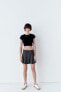 Box pleat mini skirt