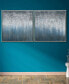 Фото #4 товара Blue Rain Textured Metallic Hand Painted Wall Art Set by Martin Edwards, 36" x 36" x 1.5"