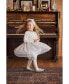 Фото #2 товара Toddler Girls Bi-Material Dress With Glittering Tulle Skirt Off White - Toddler|Child