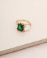 18K Gold Plated Brass Multi Stone Cubic Zirconia Ring