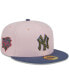 Men's Pink, Blue New York Yankees Olive Undervisor 59FIFTY Fitted Hat Pink, Blue, 7 1/8 - фото #1