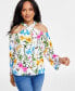 Фото #1 товара Women's Floral-Print Halter Blouse, Created for Macy's