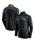 Фото #1 товара Men's Black Oregon Ducks Depth Chart Camo Jacquard Quarter-Zip Jacket