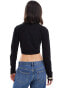 Threadbare long sleeve baby crop tee in black