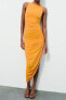 Фото #5 товара Приталенное платье из полиамида с драпировкой ZARA