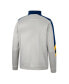 Фото #2 товара Men's Gray and Navy West Virginia Mountaineers Bushwood Fleece Quarter-Zip Jacket