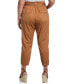 Plus Size Twill Crop Pants with Removable Tie Belt