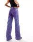 Фото #6 товара Monki Imoo low waisted wide fit jeans in rainbow colour wash