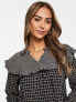 Фото #2 товара JDY smock mini dress with frill detail in black grid check