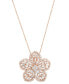 ფოტო #1 პროდუქტის EFFY® Diamond Round & Baguette Flower 18" Pendant Necklace (3/4 ct. t.w.) in 14k Rose Gold