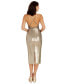 ფოტო #2 პროდუქტის Women's Metallic Ruched Bodycon Dress