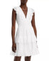 AQUA V Neck Ruffled Dress Off White Size 6