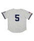 Men's #5 Cream Kansas City Monarchs Mesh Button-Down Replica Jersey