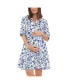 Фото #1 товара Платье белое/синее льняное Ripe Maternity Bella