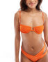 Free Society shiny underwire crinklebikini top in orange Knallorange, DE 32 - фото #4