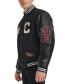 Men's Logo-Patch Mixed-Media Varsity Jacket