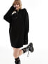 COLLUSION quarter zip sweat dress in black