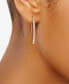 ფოტო #3 პროდუქტის Cubic Zirconia Vertical Bar Threader Earrings, Created for Macy's