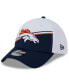Фото #3 товара Men's White, Navy Denver Broncos 2023 Sideline 39THIRTY Flex Hat