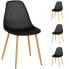 Фото #1 товара Krzesło skandynawskie plastikowe ażurowe ze stalowymi nogami do 150 kg 4 szt. czarne