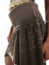 COLLUSION washed mini multi way skirt dress in brown