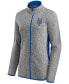 ფოტო #3 პროდუქტის Women's Heather Charcoal New York Mets Primary Logo Fleece Full-Zip Jacket