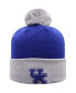 Фото #2 товара Men's Royal and Gray Kentucky Wildcats Core 2-Tone Cuffed Knit Hat with Pom
