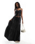 Фото #1 товара Kaiia tiered maxi skirt co-ord in black