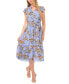 ფოტო #1 პროდუქტის Women's Scallop-Trim Tie-Waist Floral Midi Dress