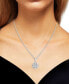 ფოტო #2 პროდუქტის Diamond Miracle Plate Floral Cluster 18" Pendant Necklace (1/4 ct. t.w.) in Sterling Silver