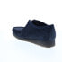 Фото #12 товара Clarks Wallabee 26168854 Mens Blue Suede Oxfords & Lace Ups Casual Shoes