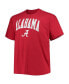 Фото #2 товара Men's Crimson Alabama Crimson Tide Big and Tall Arch Over Wordmark T-shirt